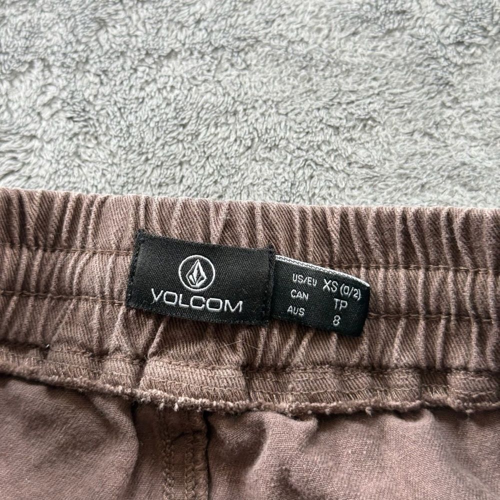 Volcom Raw Hem Drawstring Shorts Womens XS Brown Casual - Picture 3 of 4